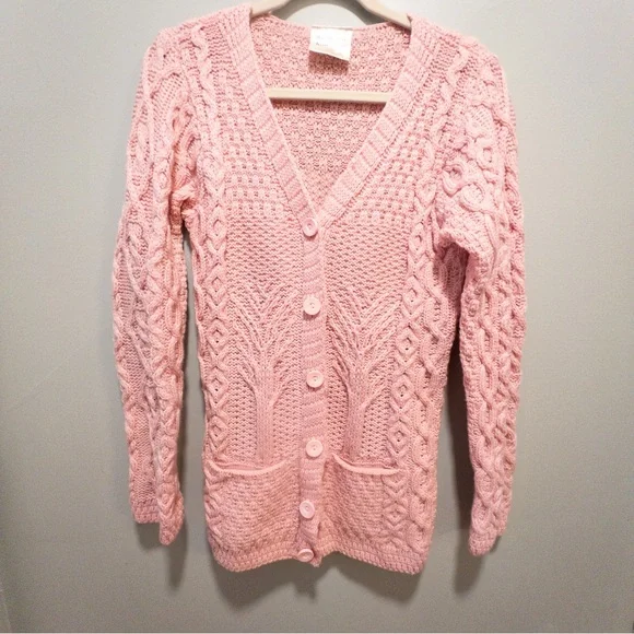 Kilronan Knitwear 100% Wool Irish Knit Cardigan Sweater - Picture 2 of 7